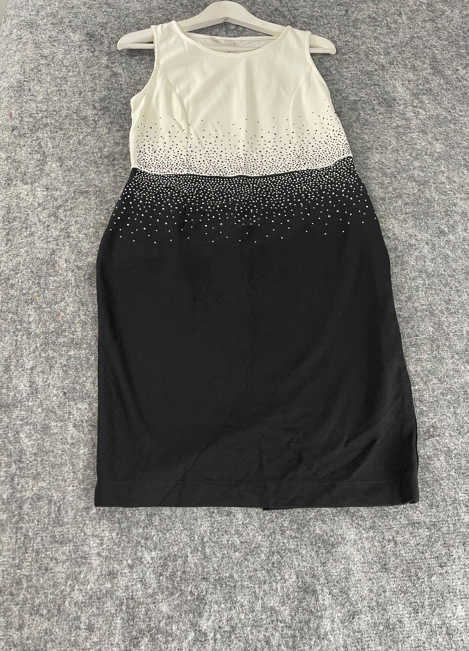 Body Flirt Sheath Dress Womens 8 Color Block Beaded Contrast Black N329